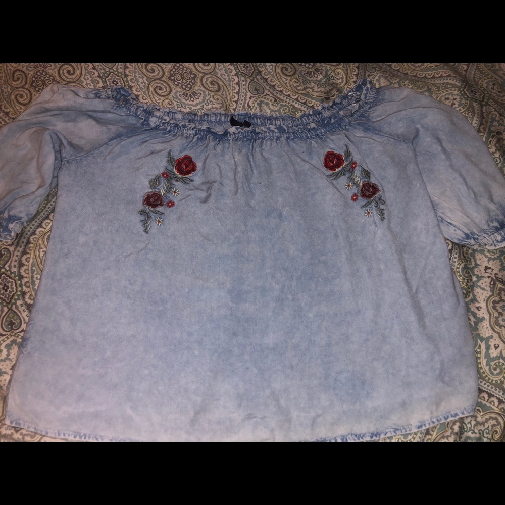 Off the Shoulders Embroidered Women’s Top